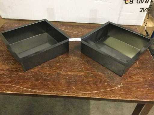 2× Zwarte Inbouwnis / Wandnis Metaal – Opberg Nis voor Badkamer of Douche