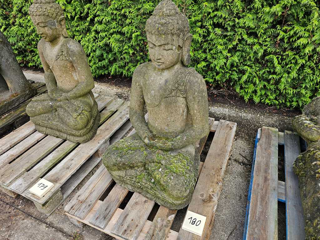 Garden Sculpture Balinese Buddha Sitting Lava Stone H100cm