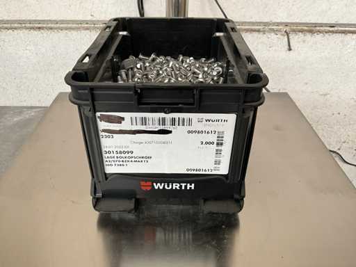 Würth 7,09 kg Niedrige Rundkopfschraube M6 x 12 im stapelbaren Behälter