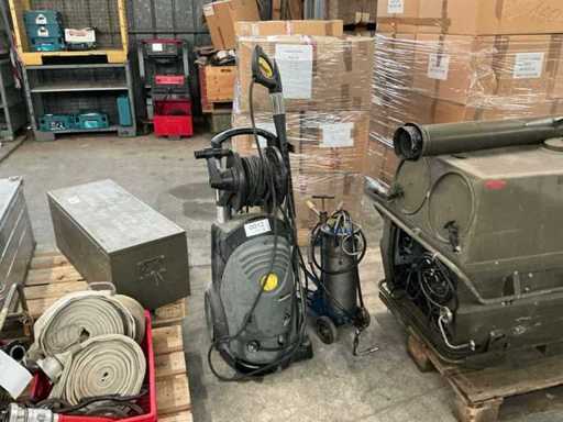 Kärcher Hochdruckreiniger und Fusshebelfettpresse