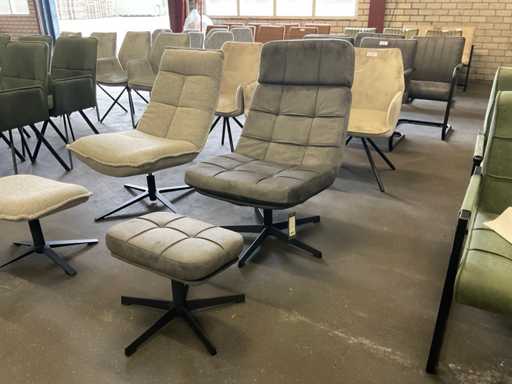 Label51 Alvar Fauteuil pivotant + pouf