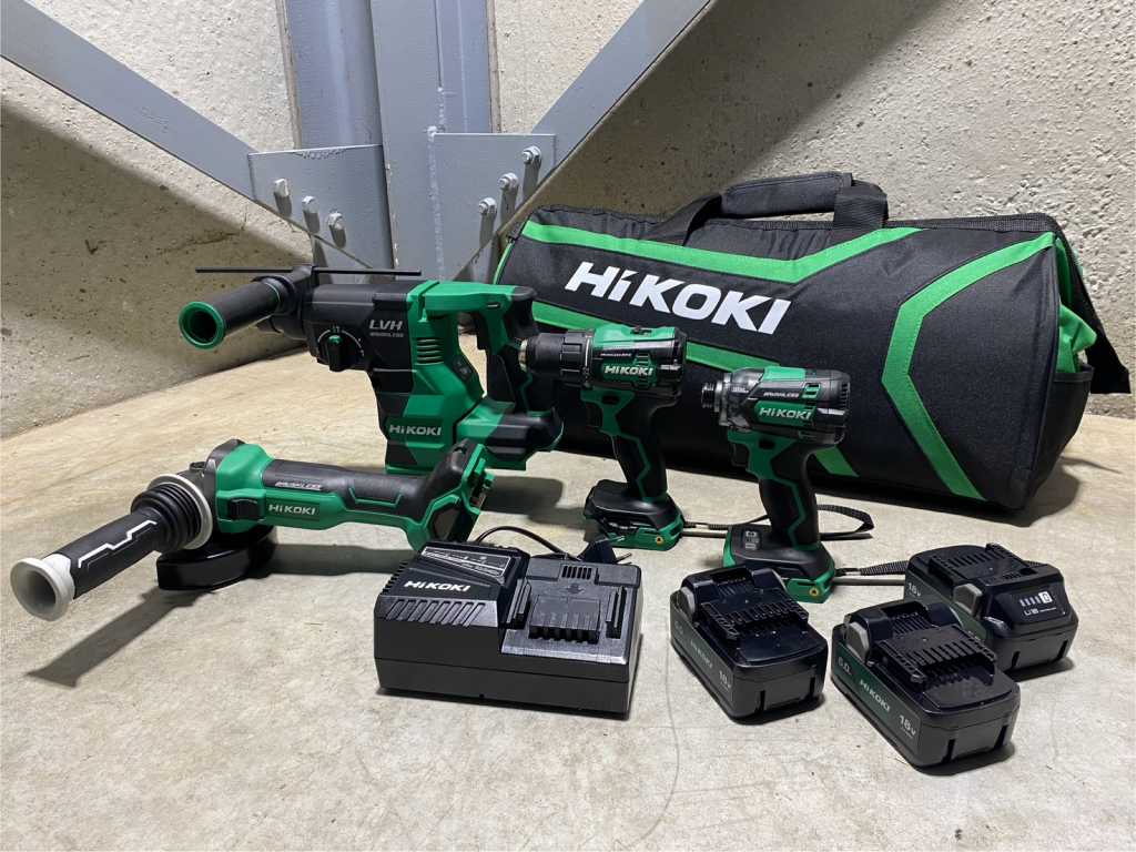 Hikoki 4-częściowy zestaw narzędzi akumulatorowych