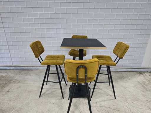 Bartisch-Set bestehend aus 1 Tisch und 4 Hockern