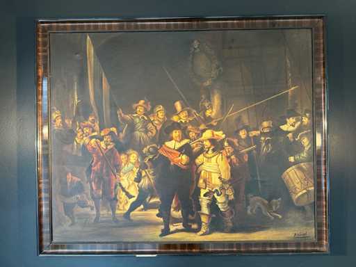 Reproductie "Nachtwacht" op canvas