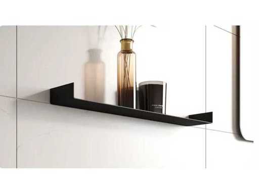 Looox Recessed Shelf 80cm - Stainless Steel Matte Black