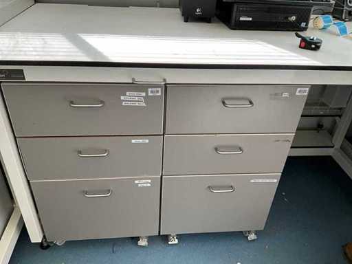 3 cabinets under the bench