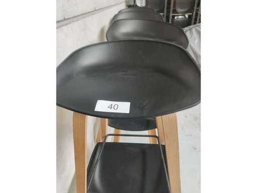 8x black bar stool (wooden frame (excl. transport cart)) (8x)