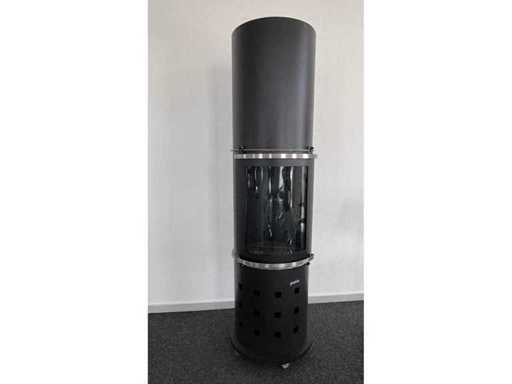 Șemineu pe podea ESTELLE | Șemineu cu coloană de bioetanol independentă | Carcasă din oțel neagră