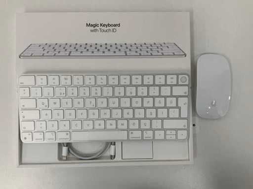 Apple - A2449 Magic Keyboard (turecka) z Touch ID + A1657 Magic Mouse