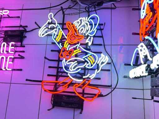 Anatra Paperino al Neon di vetro