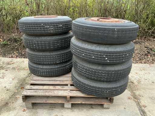 8 pieces 8.25/R15 on steel rim