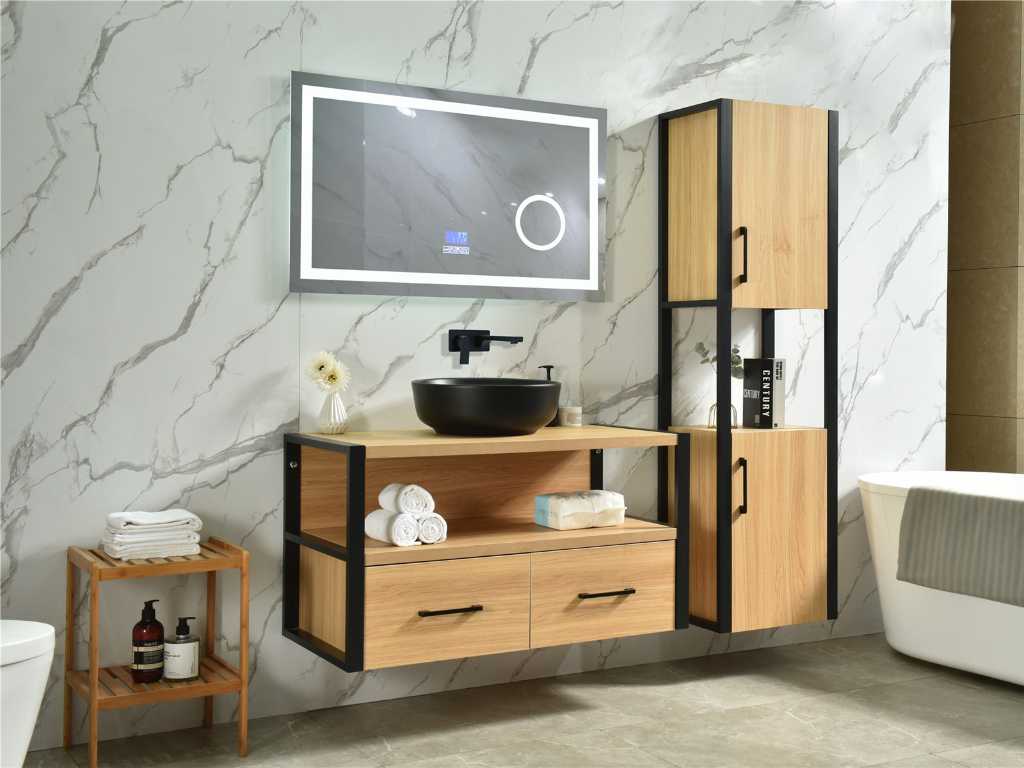 Meuble de salle de bain Modèle 2 chêne naturel 100 cm