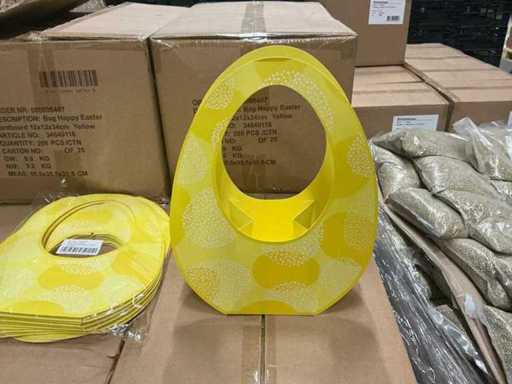 Torba imprezowa Happy Easter Karton żółty 12x12x34cm (2000x)