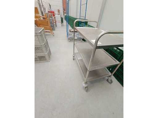Chariot de service en acier inoxydable, 3 niveaux