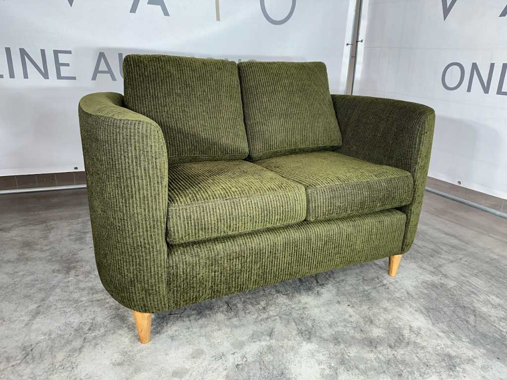Hjort Knudsen - 2-seater design sofa, moss green fabric, wooden legs
