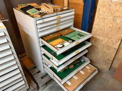 Chest of drawers with measuring tools