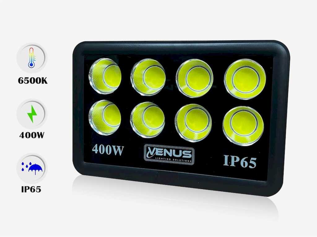 8 x LED Breedstraler 400W -koud wit 6500K
