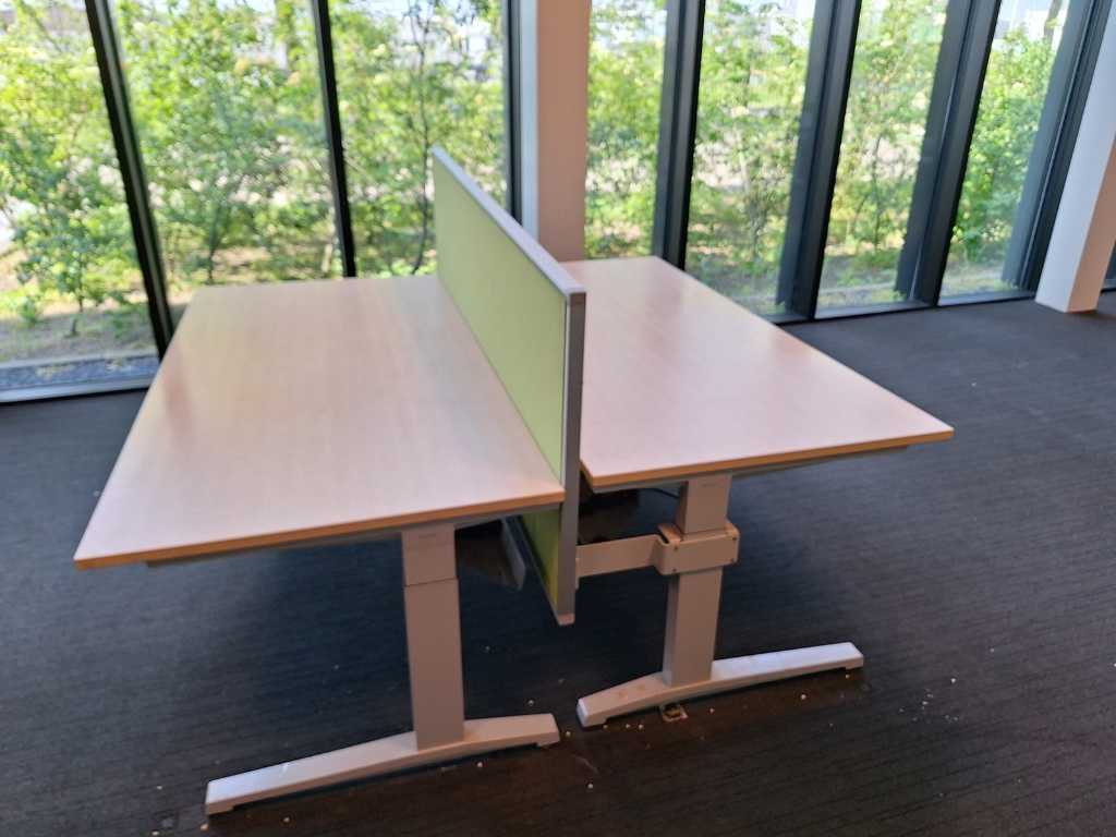 Double desk with drawer units