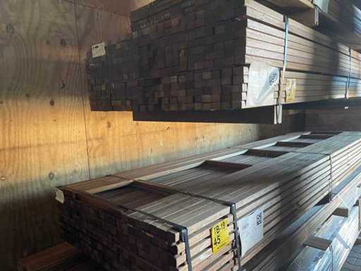 Guyana-Teak-Latten gehobelt 3350-3950x40x27mm (279x)