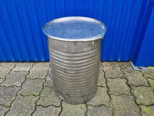 Stainless steel barrel with lid Stainless steel barrel 100 litres with tension ring lid