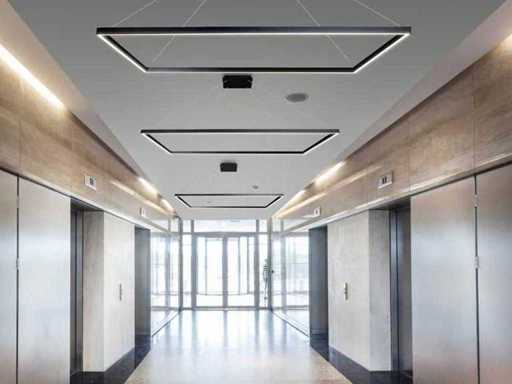 2 x Quattro Square lampada sospeso 120x40 cm nera
