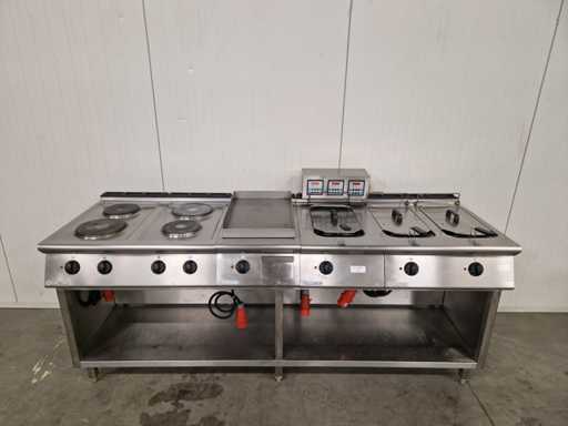 Mareno - Kooklijn - 4-pits fornuis/bakplaat/dubbele friteuse