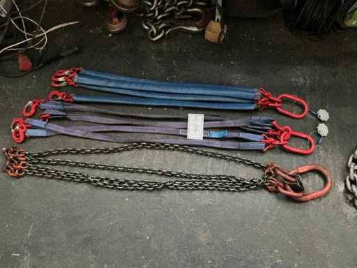 Chaîne et ceinture de levage avec crochets