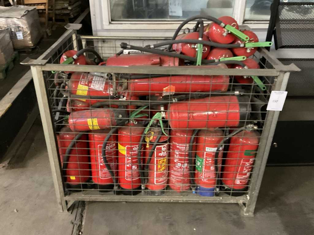 Batch of various fire extinguishers