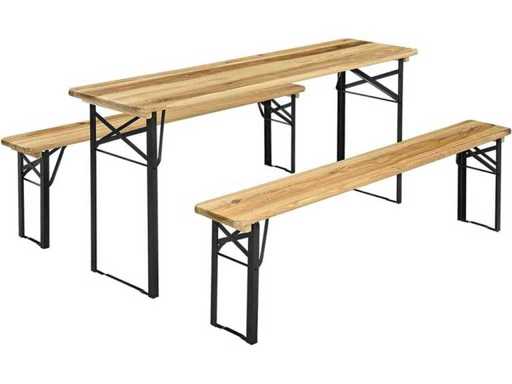MaxxGarden Beer Table 88523 - table de pique-avec bancs - 167x46x75cm
