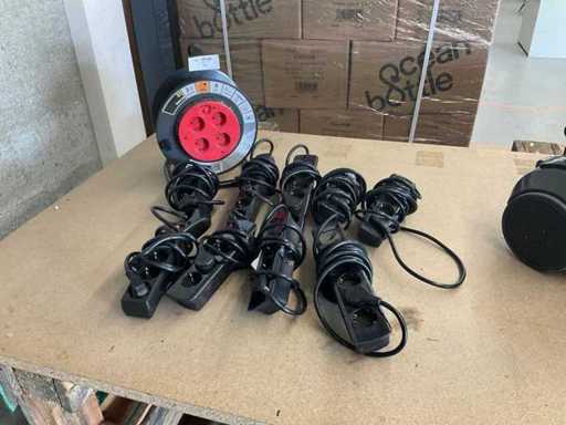 Extension cable reels and cords (10x)