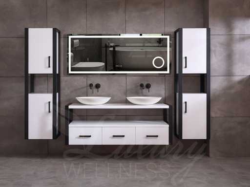 Mawialux badkamermeubel 150cm met 2 hangkasten - mat wit 