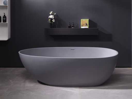 Mawialux baignoire îlot - solid surface - gris mat