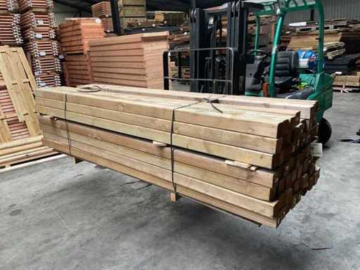 Poteau d’épicéa imprégné - 270x8,8x8,8 cm (20x)