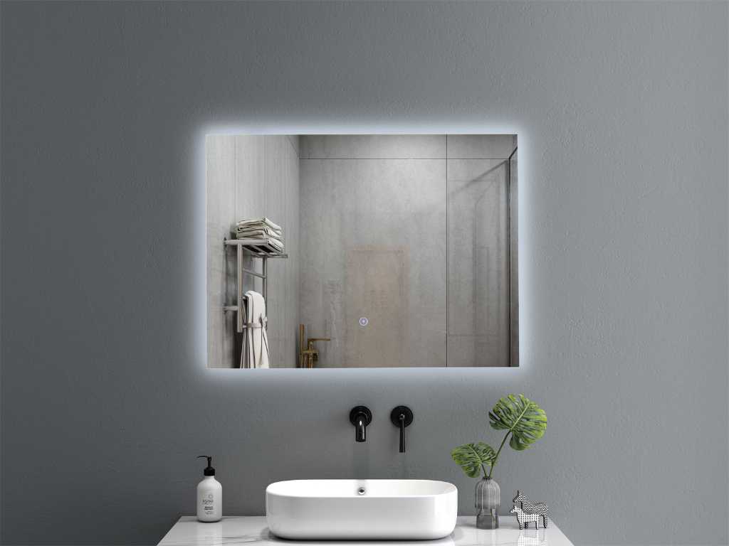 Specchio LED 80x60 cm con funzione antiappannamento e dimmerazione NUOVO