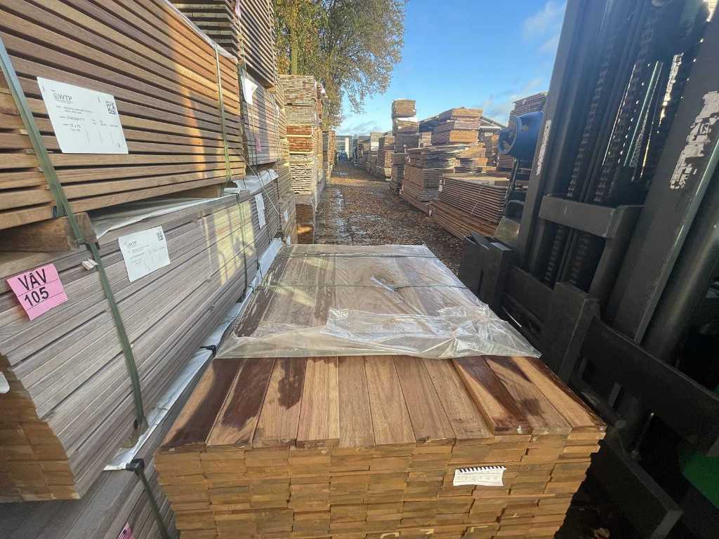 Prime Guyana Teak hardhouten planken geschaafd 27x70mm, lengte 155cm (234x)
