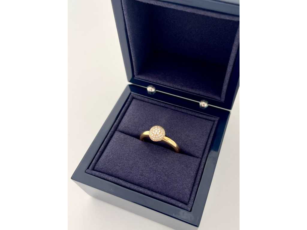 Fijne geel gouden ring met diamant (U03423)