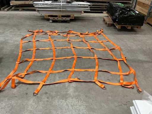La red de fijación de carga 250 x 250 cm está como nueva, casi sin usar en una caja de plástico