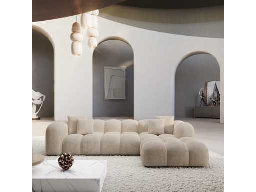 Rechtshoek bank - Cream Velvet