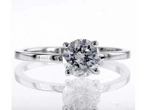 Luxus-Solitärring aus natürlichem Diamant 1,01 Karat aus 18 karatem Weißgold