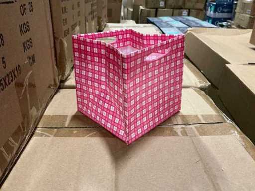 Sac de fête Quadro rose 10,5x10,5x10,5cm (6000x)