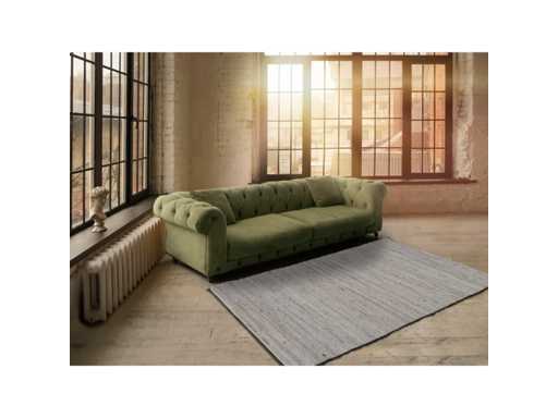Tapis beige clair Cinder en plastique recyclé, 60 x 110 cm