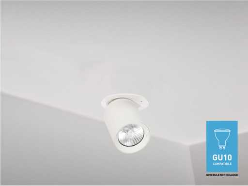  GU10 Recessed spot Fixture cylinder rotatable (10x)