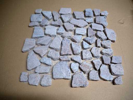 Natural stone mosaic mats (approx. 16.2m²)
