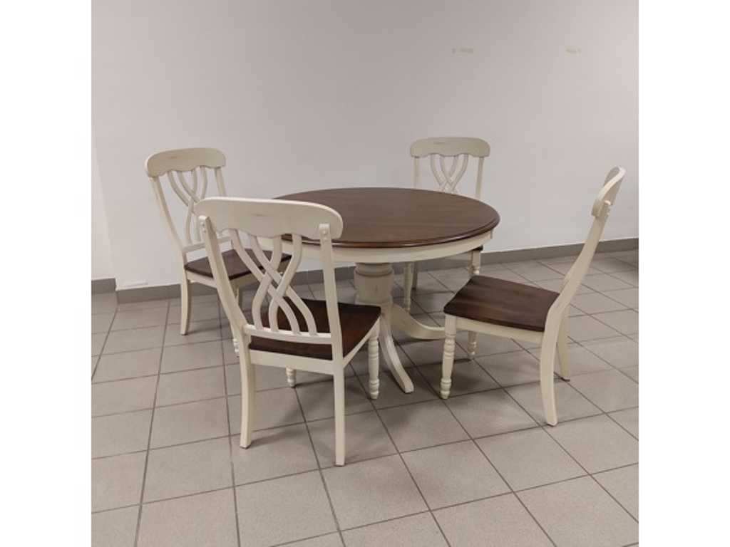6x Table group dining table Elisabeth Landhaus - 24 pieces armchair + 6 pieces dining table, card game table, game table Living room table Dining table Dining table Dining table Dining table, chair, armchair, work table, restaurant table, restaurant table, living room table – Gastrodiskont
