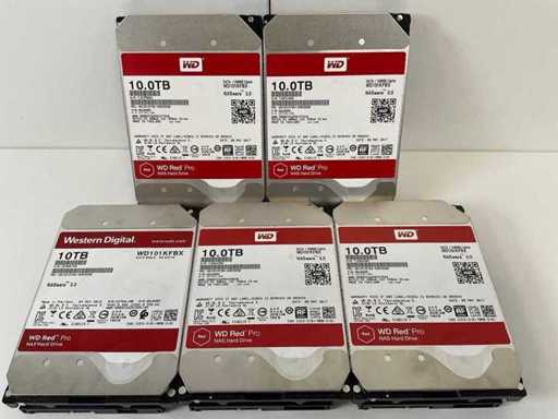 Western Digital (WD101KFBX) Red Pro 10 TB SATA NAS HDD (5X)