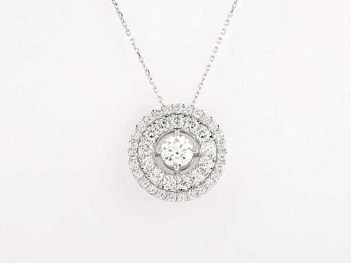 14 KT White Gold Necklace with Pendant With 2.57 Cts Lab Grown Diamond