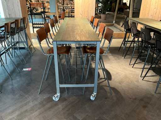 High Mobile Dining Table with Chairs