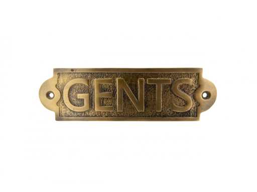 (5x) Toiletbordje “Gents” messing