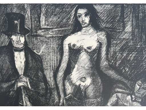 Marcel Poncet - het dilemma - lithografie 