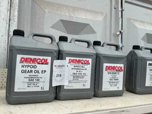 Denicol Kapazität 5 Liter Getriebeöl + Hydrolisches Öl SAE 140 + ISO VG-15 + SAE 75W90 Schmiermittel (3x)